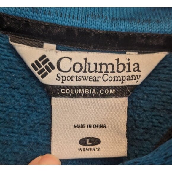 Columbia GRT ~ Womens L ~ Heather Teal High Collar Full Zip Sweater-Jacket - Picture 4 of 7